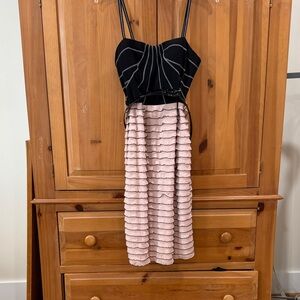 Joseph Ribkoff Black and Pink Strapless Dress